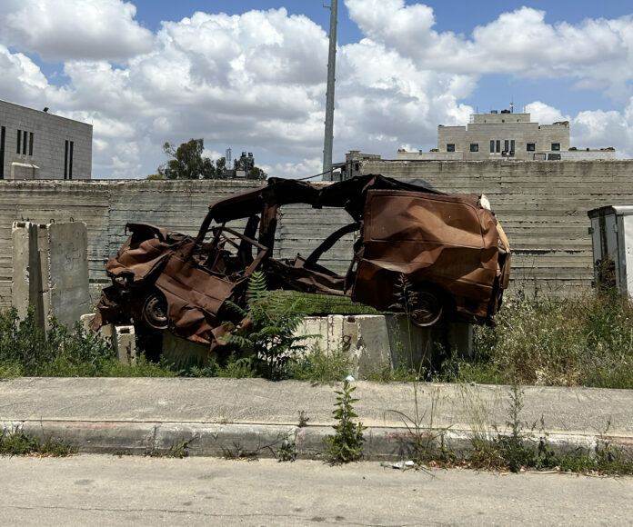 Memorial in Jenin for Dr. Khalil Suleiman, who was killed in 2002 when his ambulance was hit by a rifle-mounted grenade fired by the Israeli forces