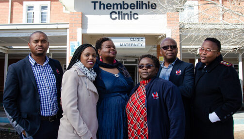 Staff members from the TB and HIV Care Thembelihle Clinic in Eastern Cape, South Africa