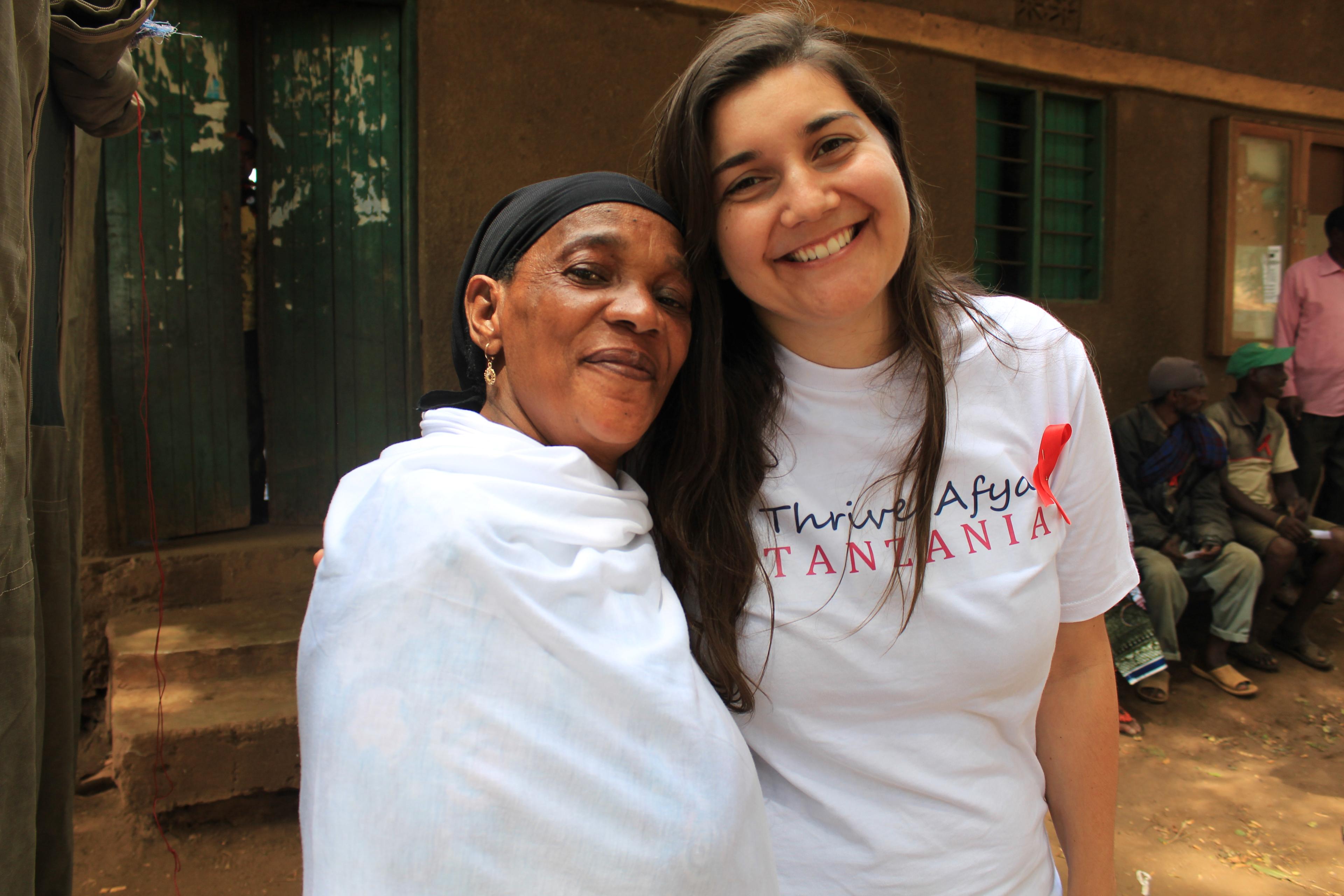 Katie Lesyna-Mlaponi and Mama Key in Tanzania