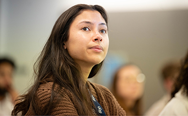 Student listening in class