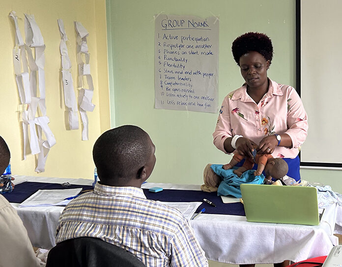 CPIPE embedded champion facilitating a session during a training for the control group in Migori, Kenya.