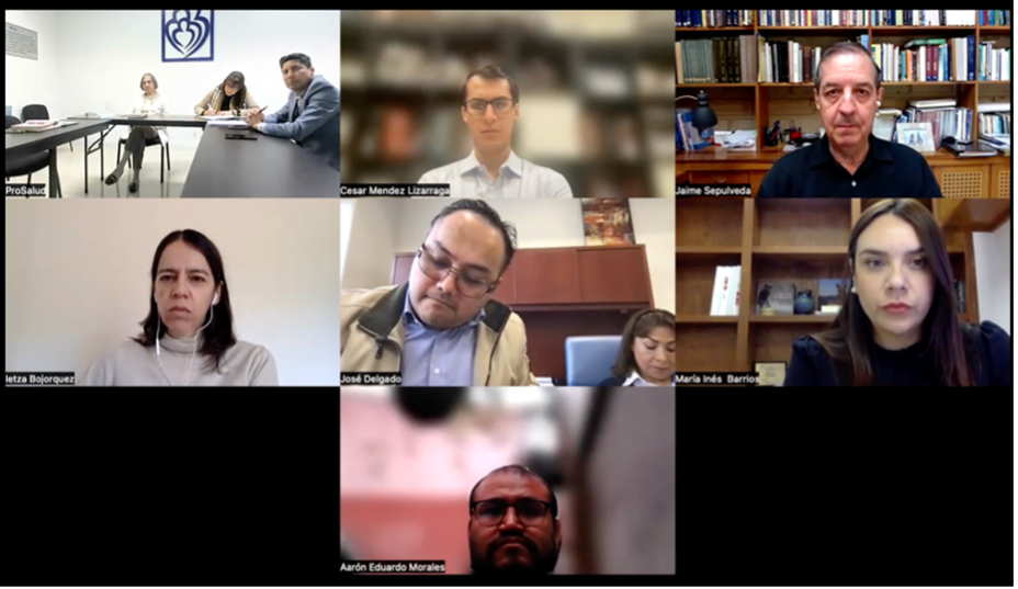Zoom meeting screenshot with Tijuana’s local health authorities and community organization Pro-Salud held on January 24, 2024